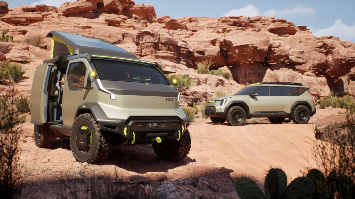 Kia says its new EV camper concept is the “ideal escape pod”